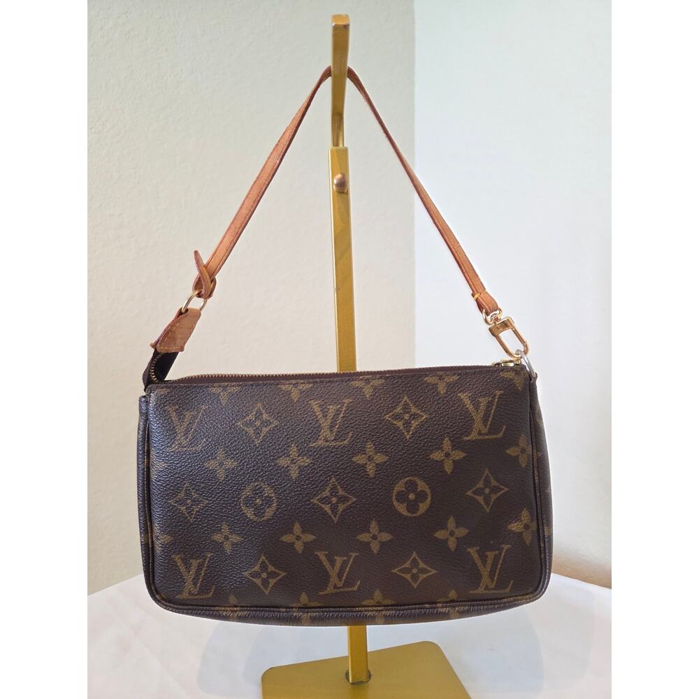 SOLD Louis Vuitton Pochette Accessoires Monogram Shoulder Bag w/ Strap Chain